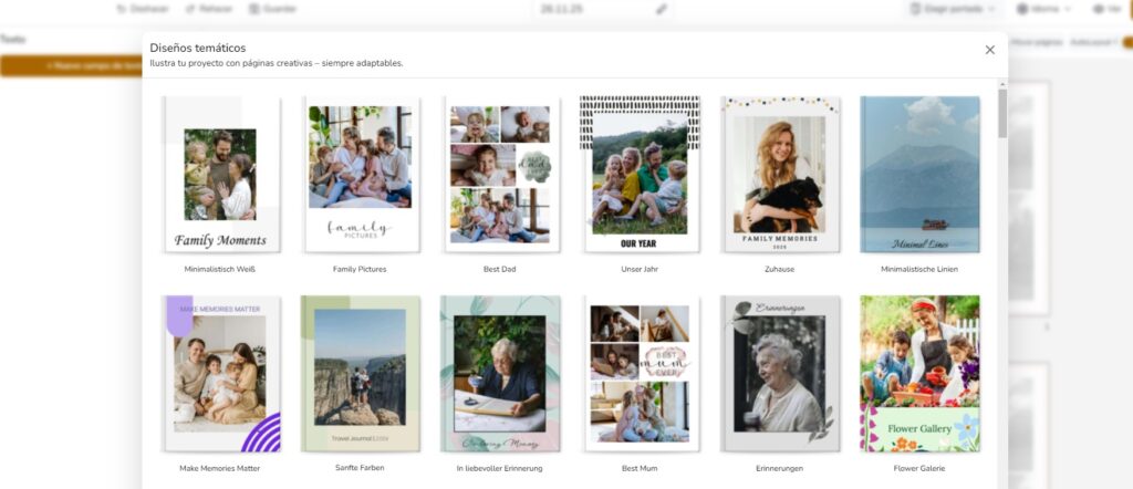 Plantillas creativas y funciones de diseño